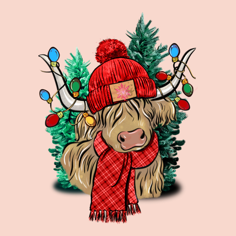 Red Christmas Long Haired Cow Urban Hoodie by NancyCooperArtShop | Teevron