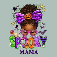 Halloween Afro Messy Bun Spooky Mama Heavyweight Hoodie | Teevron