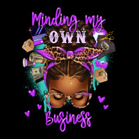 Minding My Own Business Afro Messy Bun Zipper Hoodie | Teevron