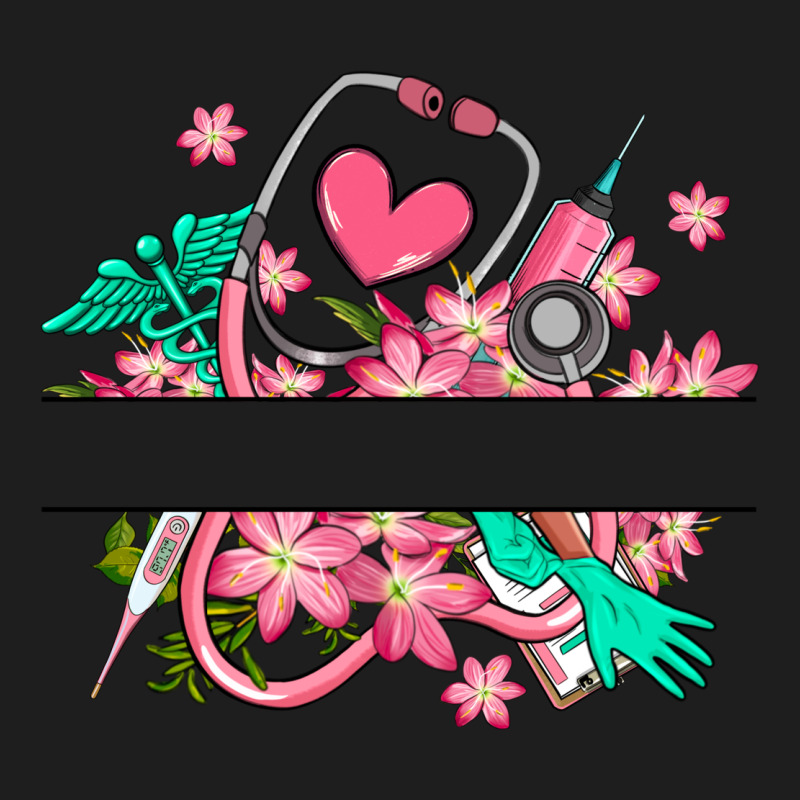 Nurse Flowers Custom Name Design Classic Tee by RanaPortraitStore | Teevron