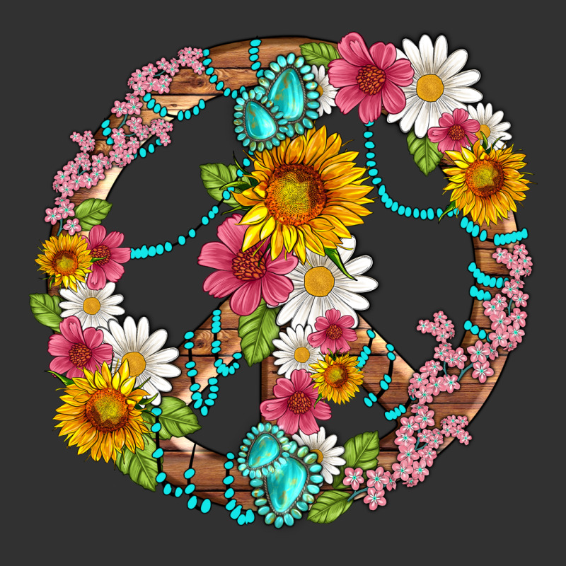 Floral Peace Sign With Gemstone Urban Heavy Tee by Artiststas | Teevron