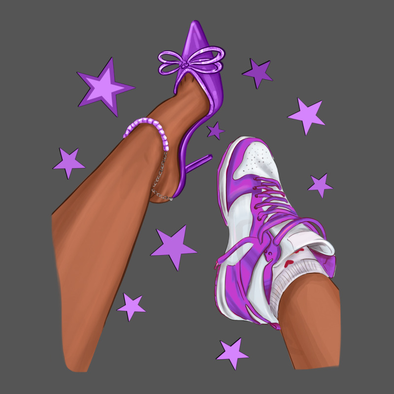 Purple Afro Girl Sneakers And Heels Zipper Hoodie by texasbilliewilder | Teevron