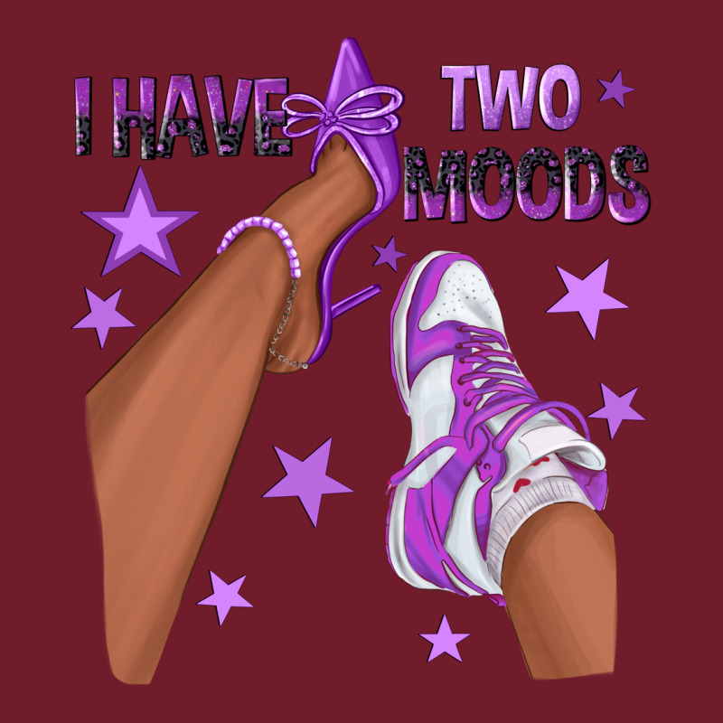 Purple I Have Two Moods Afro Girl Sneakers Zipper Hoodie by texasbilliewilder | Teevron