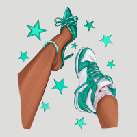 Teal Afro Girl Sneakers And Heels Zipper Hoodie | Teevron