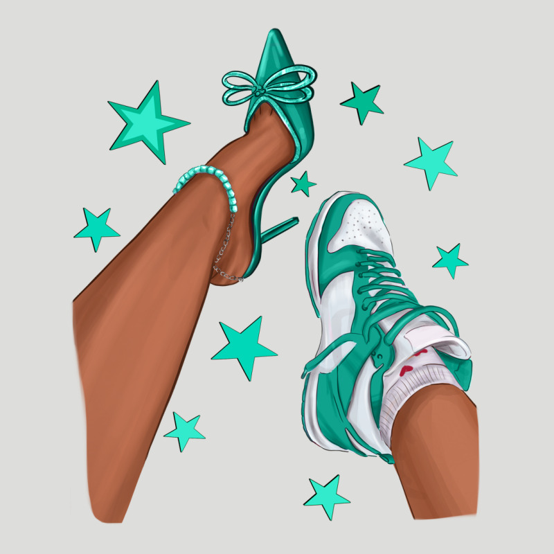 Teal Afro Girl Sneakers And Heels Zipper Hoodie by texasbilliewilder | Teevron