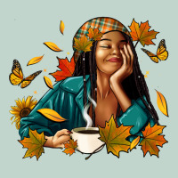 Fall Afro Woman With Coffee Zipper Hoodie | Teevron