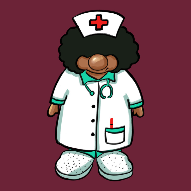 African Nurse Gnome Afro Hair Long Sleeve Tee by BarkalooDesign | Teevron