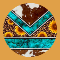 Turquoise Cowhide Leopard Sunflowers Round Premium Hoodie | Teevron
