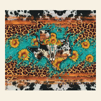 Bull Skull Texas Map Sunflower Leopard Cowhide Vintage Tee | Teevron