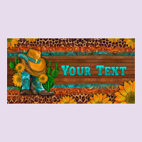 (preview)custom Cowboy Boots Sunflowers And Cactus License Plate Premium Hoodie | Teevron