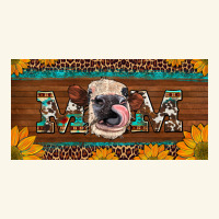Western Heifer Mom With Sunflowers And Turquoise License Plate Premium Hoodie | Teevron