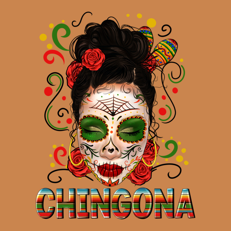 Mexicana Skull Girl Messy Bun Heavyweight Hoodie by texasbilliewilder | Teevron