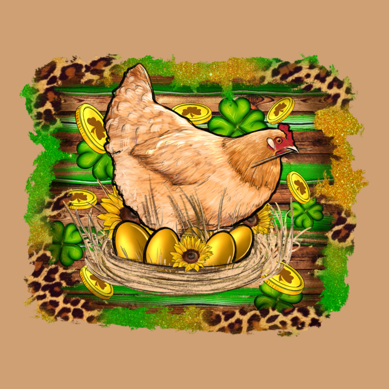 St Patricks Day Farm Chicken Gold Eggs Leopard Serape Glitter Vintage Tee by Artiststas | Teevron