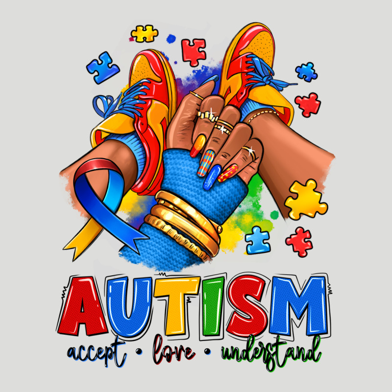 Autism Accept Love Understand Afro Girl Sneakers Zipper Hoodie by RanaPortraitStore | Teevron