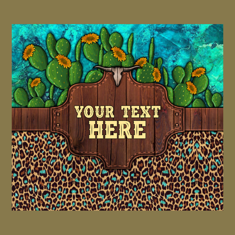Preview Custom Cactus And Sunflowers Leopard Turquoise Premium Hoodie by Artiststas | Teevron