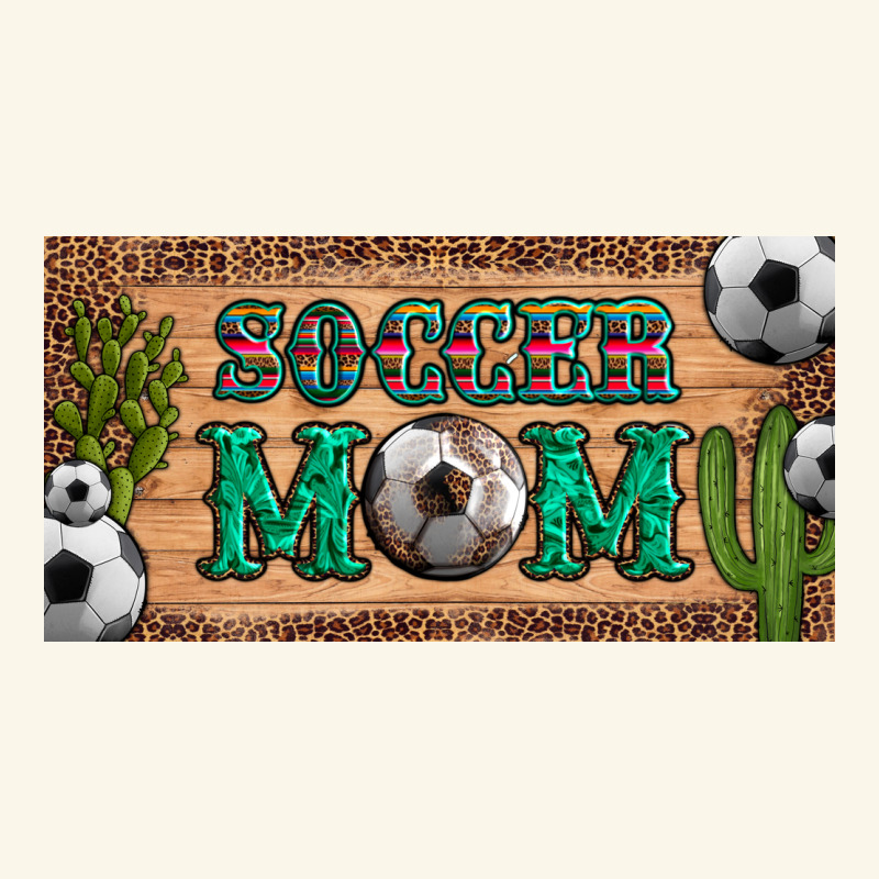 Soccer Mom With Ball And Cactus And Serape Licanse Plate Premium Hoodie by Artiststas | Teevron