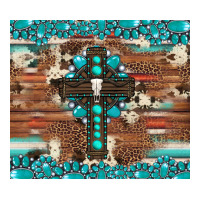 gemstone and cross with cowhide | Teevron