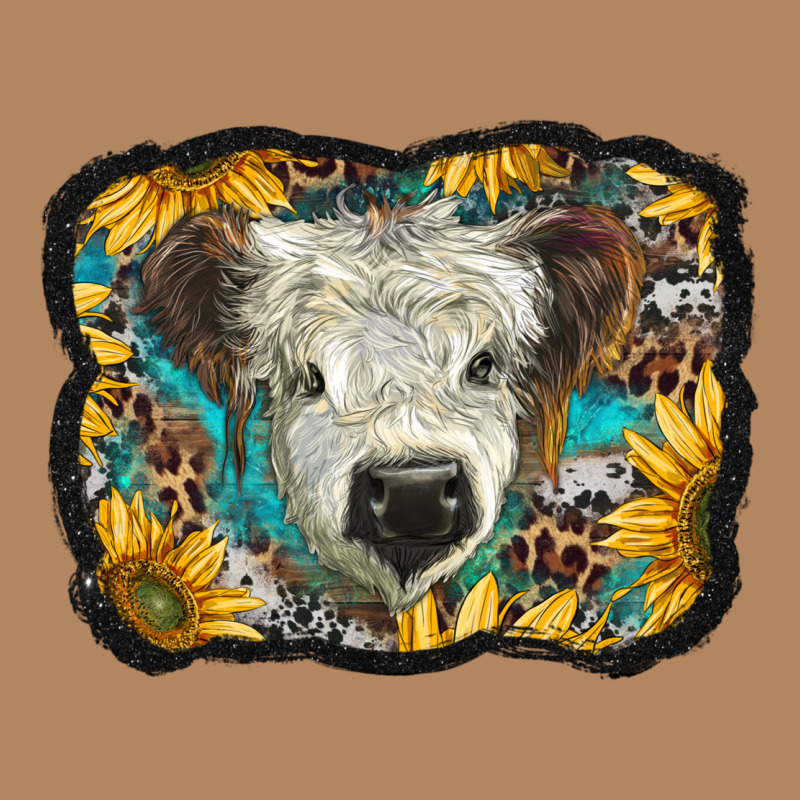 White Scottish Calf With Sunflowers Western  Background Long Sleeve Tee by BarkalooDesign | Teevron