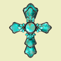 Western Turquoise Gemstone Cross Urban Hoodie | Teevron