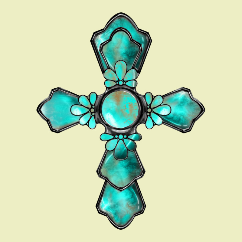 Western Turquoise Gemstone Cross Urban Hoodie by BarkalooDesign | Teevron