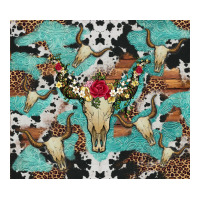 bull skull flowers cowhides and leopard | Teevron