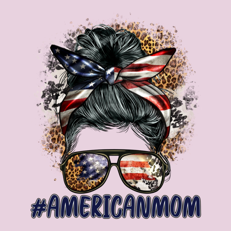 Americanmom Messy Bun Ladies Tee by BarkalooDesign | Teevron