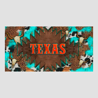 Western Texas And Bullskulls With Turquoise And Leopard Licanse Plate Premium Hoodie | Teevron