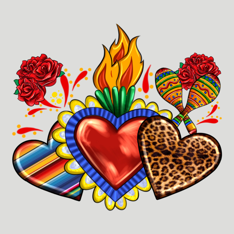 Sacred Heart With Leopard And Serape Heart Zipper Hoodie by RanaPortraitStore | Teevron
