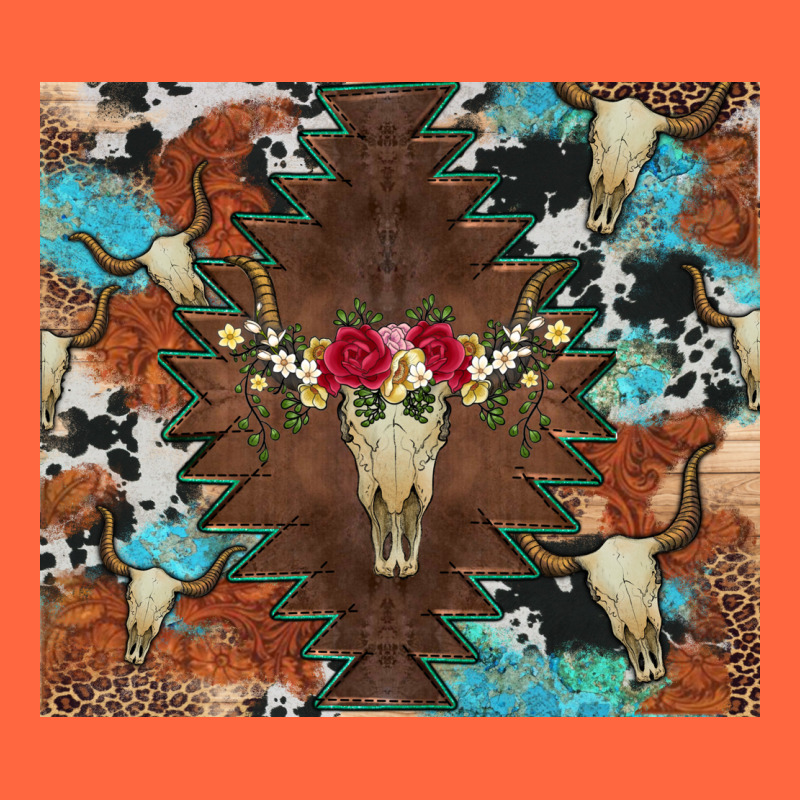 Western Floral Bullskull Cowhide And Leopard Premium Hoodie by Artiststas | Teevron
