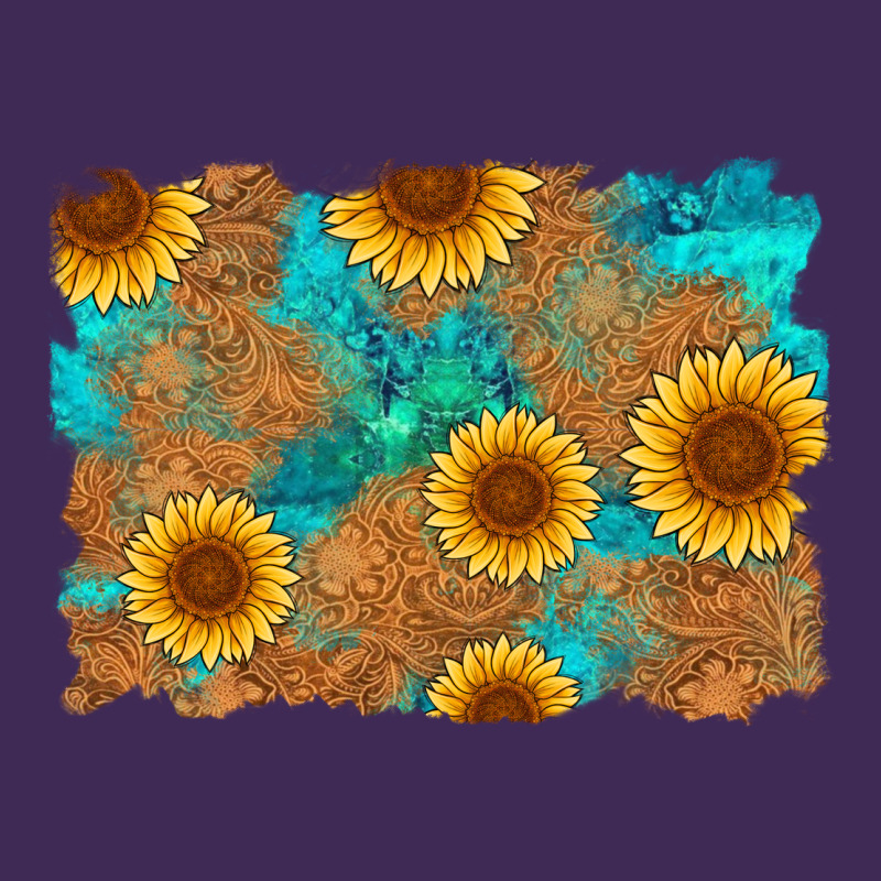 Sunflower Turquoise And  Leather Background Premium Hoodie by Artiststas | Teevron