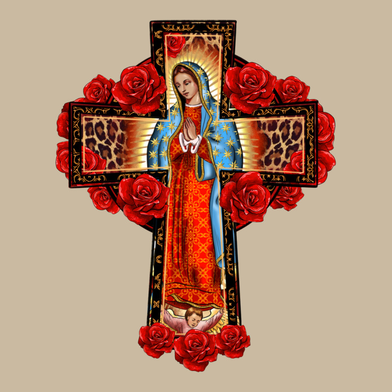 Lady Of Guadalupe Rose Cross, Long Sleeve Tee by BarkalooDesign | Teevron