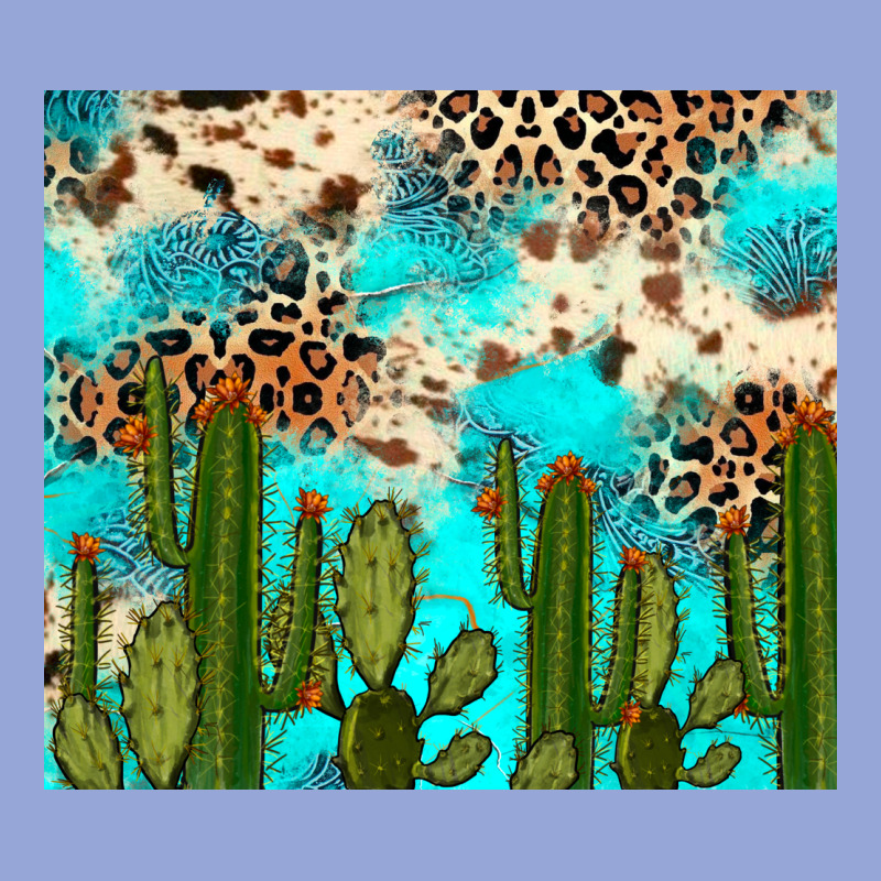 Cactus Turquoise Leopard Cowhide Tumbler Rana Classic Tee by RanaPortraitStore | Teevron