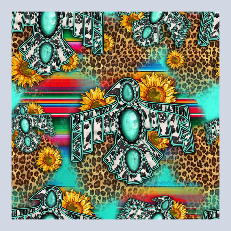 Western Turquoise Thunderbird Seamless Pattern Premium Sweatshirt by HRA Design Shop | Teevron