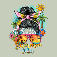 Summer Vibes Messy Bun Ladies Tee | Teevron