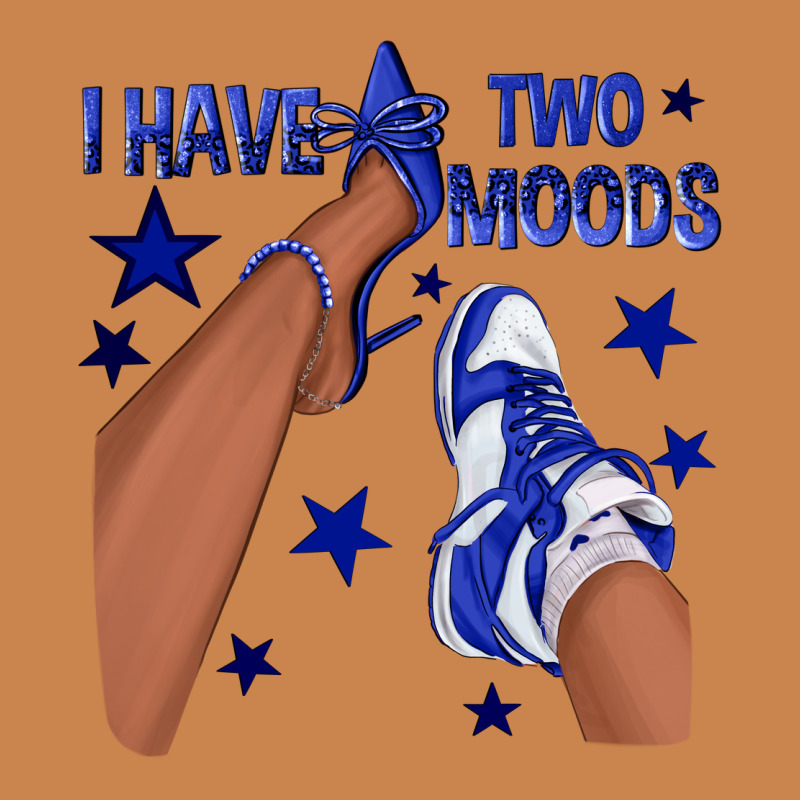 I Have Two Moods Royal Blue Sneakers Afro Girl Heavyweight Hoodie by texasbilliewilder | Teevron