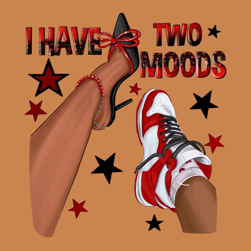 I Have Two Moods Black And Red Sneakers Afro Girl Heavyweight Hoodie by texasbilliewilder | Teevron