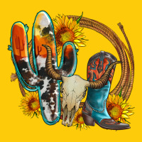 Western Cactus Bullskull And Boots With Sunflowers And Serape Leopard Premium Hoodie | Teevron