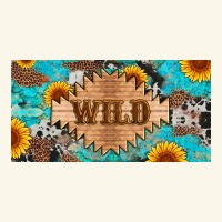 Western Wild And Sunflower Leopard Turquoise Cowhide Licanse Plate Premium Hoodie | Teevron