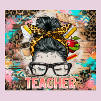 Teacher Messy Bun Tumbler Ladies Tee | Teevron