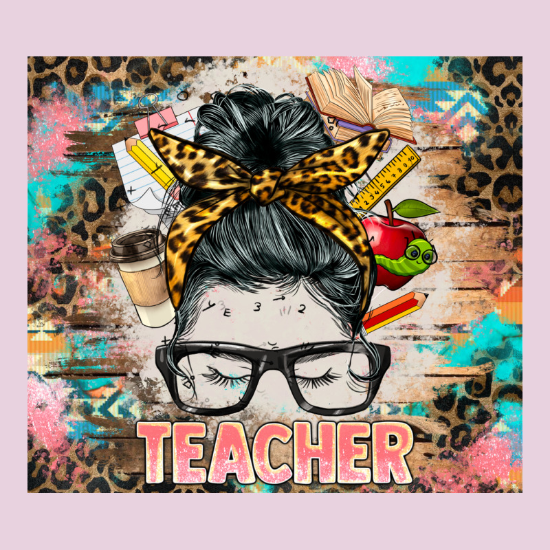 Teacher Messy Bun Tumbler Ladies Tee by BarkalooDesign | Teevron
