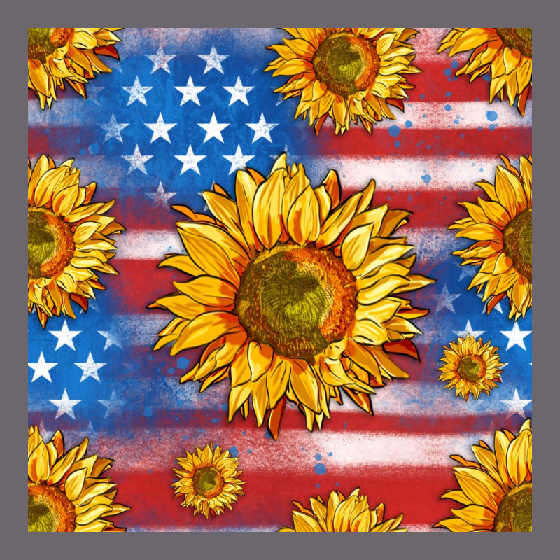 Sunflowers American Flag Seamless Pattern Premium Sweatshirt by HRA Design Shop | Teevron