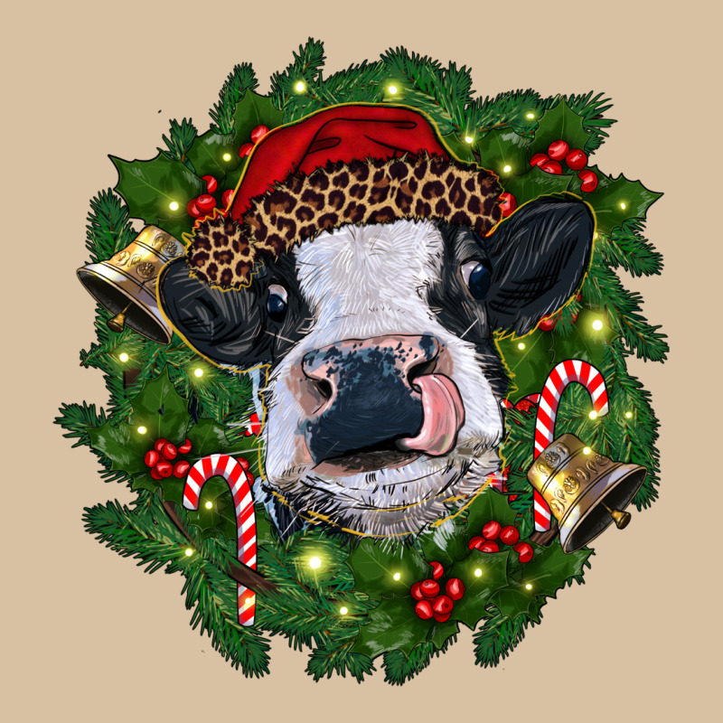 Heifer Cow With Christmas Wreath Heavyweight Hoodie by RanaPortraitStore | Teevron