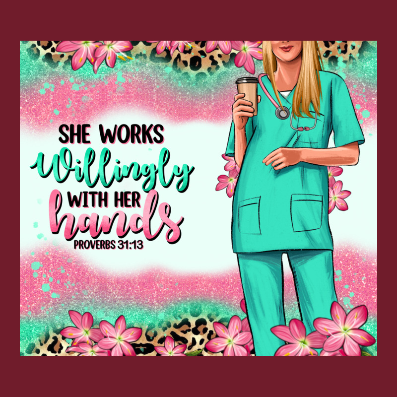She Works Willingly With Her Hands Blonde Nurse Zipper Hoodie by RanaPortraitStore | Teevron