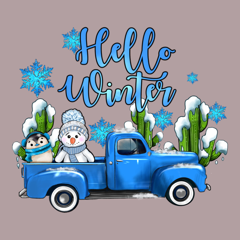 Hello Winter With Sniwman And  Truck Vintage Hoodie by AdoDesignShop | Teevron
