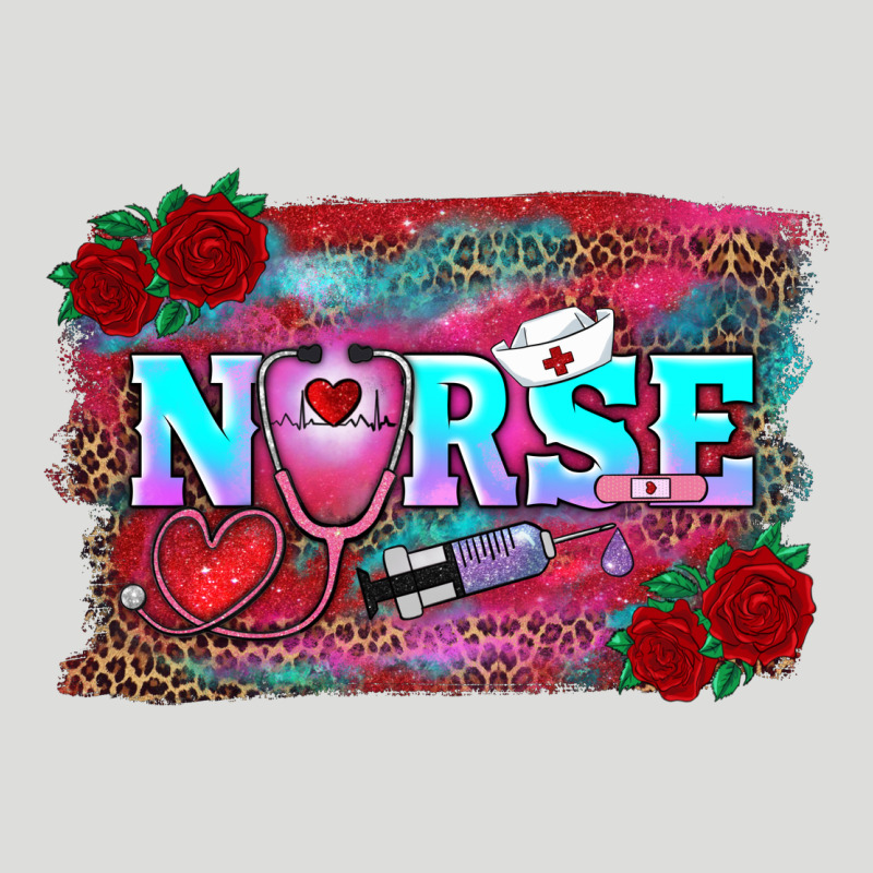 Valentines Day Nurse With Leopard And Turquoise Ba Zipper Hoodie by RanaPortraitStore | Teevron