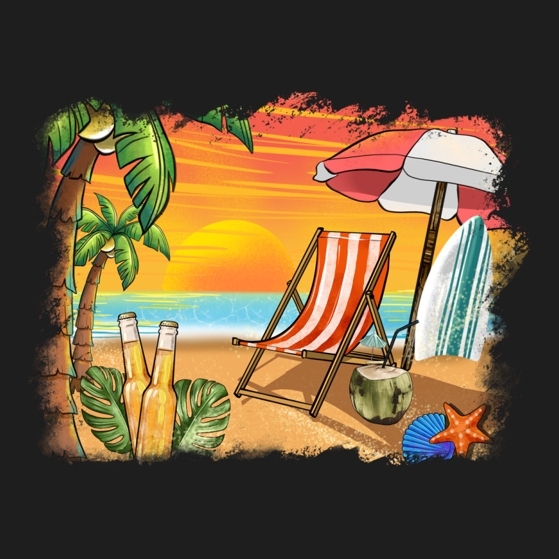 Sunset Beach Background Classic Tee by BarkalooDesign | Teevron