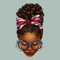 Union Jack Flag Afro Messy Bun Heavyweight Hoodie | Teevron