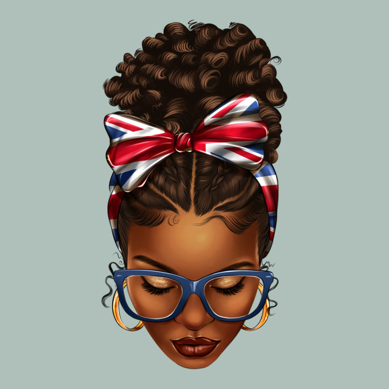 Union Jack Flag Afro Messy Bun Heavyweight Hoodie by texasbilliewilder | Teevron