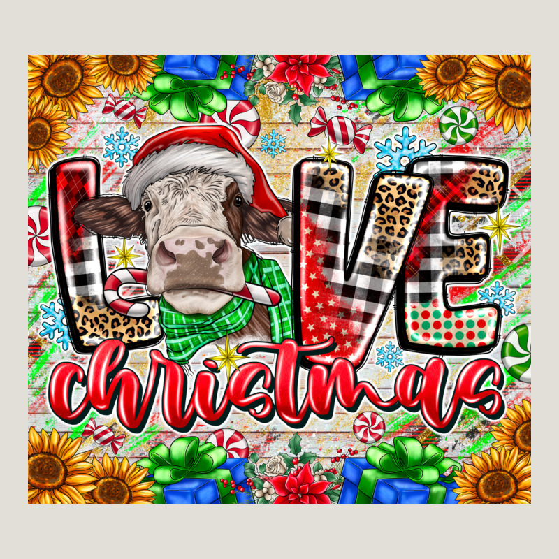 Love Christmas Cow Heavy Core Tee by CowhideDigitalArt | Teevron