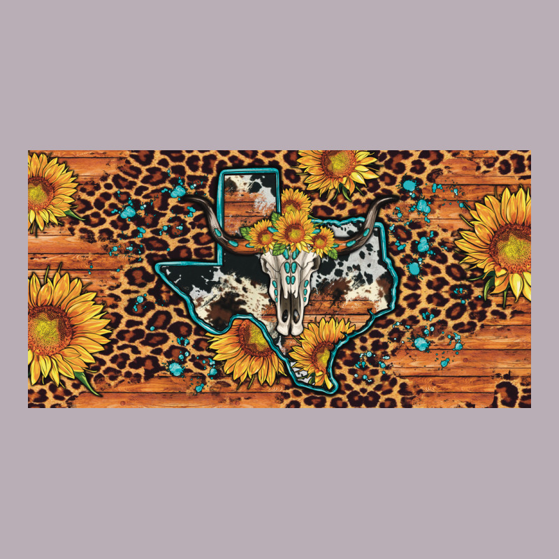 Texas Map Bull Skull Sunflower Leopard Licence Plate Vintage Tee by Artiststas | Teevron